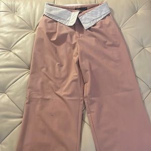 Zara light pink fold over pink pants